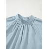 image:imageAstylish Womens Long Puff Sleeve Tops Ruffle Dressy High Mock Neck Blouse ShirtBeau Blue