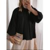 image:imageAstylish Womens Long Puff Sleeve Tops Ruffle Dressy High Mock Neck Blouse ShirtBlack