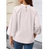 image:imageAstylish Womens Long Puff Sleeve Tops Ruffle Dressy High Mock Neck Blouse ShirtWhite