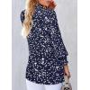 image:imageAstylish Womens Summer Polka Dots Smocked Long Sleeve Tops Dressy V Neck Comfortable Shirts Professional Blouses Casual Chiffon Tunic Clothes Dark Blue Small