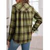 image:imageAstylish Womens V Neck Plaid Shirts Flannel Casual Blouses ButtonDown Business Long Sleeve Boho TopsPear Green
