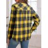 image:imageAstylish Womens V Neck Plaid Shirts Flannel Casual Blouses ButtonDown Business Long Sleeve Boho TopsYellow