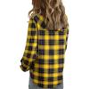 image:imageAstylish Women V Neck Plaid Shirts Dressy Casual Blouses ButtonDown Business Work Tops Long Sleeve 2025 Fall OutfitsYellow