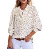 image:imageAstylish Womens Lace Crochet Patchwork Floral Long Sleeve Button Down BlouseWhite