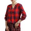 image:imageAstylish Womens V Neck Long Sleeve Plaid Shirts Dressy Casual Blouses ButtonDown Business Work Tops 2025 Fall OutfitsRed