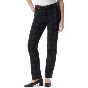 image:imageGloria Vanderbilt Womens Amanda Ponte High Rise Knit Pant PlusBlack  Cody Plaid