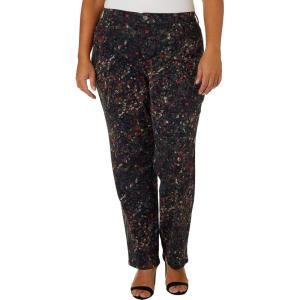 image:imageGloria Vanderbilt Womens Amanda Classic High Rise Tapered Jean PetitePort Wine Floral Burst