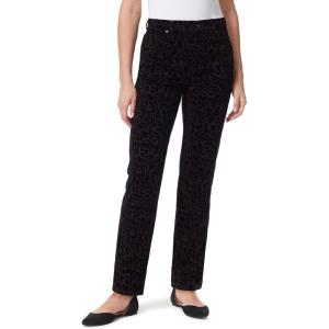 image:imageGloria Vanderbilt Womens Amanda Ponte High Rise Knit Pant PetiteFlocked Animal