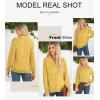 image:imageAstylish Womens Fashion Smocked Raglan Sleeves V Neck Collared Tops Chiffon Alicia Flower Print Blouses Spring Dressy Shirts Work Business Boho Tunic Yellow XLarge