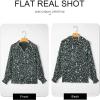 image:imageAstylish Womens Fashion Smocked Raglan Sleeves V Neck Collared Tops Chiffon Alicia Flower Print Blouses Spring Dressy Shirts Work Business Boho Tunic Green XLarge