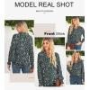 image:imageAstylish Womens Fashion Smocked Raglan Sleeves V Neck Collared Tops Chiffon Alicia Flower Print Blouses Spring Dressy Shirts Work Business Boho Tunic Green XLarge
