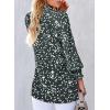 image:imageAstylish Womens Fashion Smocked Raglan Sleeves V Neck Collared Tops Chiffon Alicia Flower Print Blouses Spring Dressy Shirts Work Business Boho Tunic Green XLarge