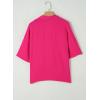image:imageAstylish Womens Short Sleeve Collared V Neck BlouseRose Red