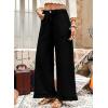 image:imageAstylish Women Wide Leg Jeans High Waisted Stretchy Straight Leg Ankle Jeans Baggy Ruffle Hem Summer 2026 Boho Denim Pants Black Size 10