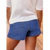 image:imageAstylish Womens High Waisted Shorts Jean Stretchy Casual Fashion Trendy Double Button Fly Denim ShortsAshleigh Blue