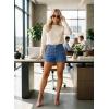 image:imageAstylish Womens High Waisted Shorts Jean Stretchy Casual Fashion Trendy Double Button Fly Denim ShortsAshleigh Blue