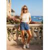 image:imageAstylish Womens High Waisted Shorts Jean Stretchy Casual Fashion Trendy Double Button Fly Denim ShortsAshleigh Blue