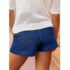 image:imageAstylish Womens High Waisted Shorts Jean Stretchy Casual Fashion Trendy Double Button Fly Denim ShortsBluing