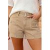 image:imageAstylish Womens High Waisted Shorts Jean Stretchy Casual Fashion Trendy Double Button Fly Denim ShortsKhaki