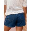 image:imageAstylish Womens High Waisted Shorts Jean Stretchy Casual Fashion Trendy Flap Pockets Denim ShortsBluing