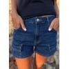 image:imageAstylish Womens High Waisted Shorts Jean Stretchy Casual Fashion Trendy Flap Pockets Denim ShortsBluing