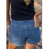 image:imageAstylish Womens High Waisted Shorts Jean Stretchy Casual Fashion Trendy Flap Pockets Denim ShortsDark Blue