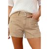 image:imageAstylish Womens High Waisted Shorts Jean Stretchy Casual Fashion Trendy Double Button Fly Denim ShortsKhaki