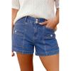 image:imageAstylish Womens High Waisted Shorts Jean Stretchy Casual Fashion Trendy Double Button Fly Denim ShortsSail Blue