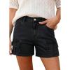 image:imageAstylish Womens High Waisted Shorts Jean Stretchy Casual Fashion Trendy Flap Pockets Denim ShortsBlack
