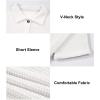 image:imageAstylish Women Waffle Knit Tops Henley Shirts Long Sleeve V Neck Solid Color Casual TunicYz White