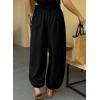 image:imageAstylish Womens Elastic High Waisted Baggy Barrel Pants 2026 Casual Lounge Boho Harem Trousers PantsBlack