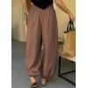 image:imageAstylish Womens Elastic High Waisted Baggy Barrel Pants 2026 Casual Lounge Boho Harem Trousers PantsCoffee