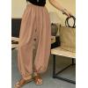 image:imageAstylish Womens Elastic High Waisted Baggy Barrel Pants 2026 Casual Lounge Boho Harem Trousers PantsElmwood
