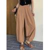image:imageAstylish Womens Elastic High Waisted Baggy Barrel Pants 2026 Casual Lounge Boho Harem Trousers PantsElmwood