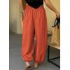 image:imageAstylish Womens Elastic High Waisted Baggy Barrel Pants 2026 Casual Lounge Boho Harem Trousers PantsFlamingo