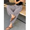 image:imageAstylish Womens Elastic High Waisted Baggy Barrel Pants 2026 Casual Lounge Boho Harem Trousers PantsGray