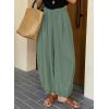 image:imageAstylish Womens Elastic High Waisted Baggy Barrel Pants 2026 Casual Lounge Boho Harem Trousers PantsMist Green