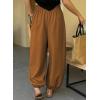 image:imageAstylish Womens Elastic High Waisted Baggy Barrel Pants 2026 Casual Lounge Boho Harem Trousers PantsMustard