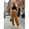 image:imageAstylish Womens Elastic High Waisted Baggy Barrel Pants 2026 Casual Lounge Boho Harem Trousers PantsMustard