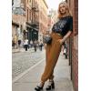 image:imageAstylish Womens Elastic High Waisted Baggy Barrel Pants 2026 Casual Lounge Boho Harem Trousers PantsMustard
