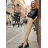 image:imageAstylish Womens Elastic High Waisted Baggy Barrel Pants 2026 Casual Lounge Boho Harem Trousers PantsOatmeal