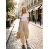image:imageAstylish Womens Elastic High Waisted Baggy Barrel Pants 2026 Casual Lounge Boho Harem Trousers PantsOatmeal
