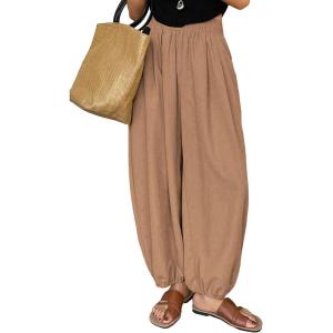 image:imageAstylish Womens Elastic High Waisted Baggy Barrel Pants 2026 Casual Lounge Boho Harem Trousers PantsElmwood