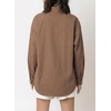 image:imageAstylish Women Denim Shirts Button Down Blouse V Neck Casual TopsT Dark Brown