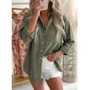 image:imageAstylish Women Denim Shirts Button Down Blouse V Neck Casual TopsT Green