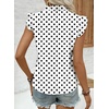 image:imageAstylish Womens 2026 Floral Chiffon Blouses V Neck Ruffle Sleeve Fitted Tops Boho Chic Tank ShirtsY Polka Dots White