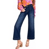 image:imageAstylish Womens 2026 Stretchy Wide Leg High Waisted Jeans Tummy Control Casual Cropped Ankle Denim PantsY Blue