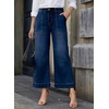 image:imageAstylish Womens 2026 Stretchy Wide Leg High Waisted Jeans Tummy Control Casual Cropped Ankle Denim PantsY Blue