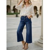 image:imageAstylish Womens 2026 Stretchy Wide Leg High Waisted Jeans Tummy Control Casual Cropped Ankle Denim PantsY Blue