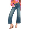 image:imageAstylish Womens 2026 Stretchy Wide Leg High Waisted Jeans Tummy Control Casual Cropped Ankle Denim PantsY Blue Sapphire